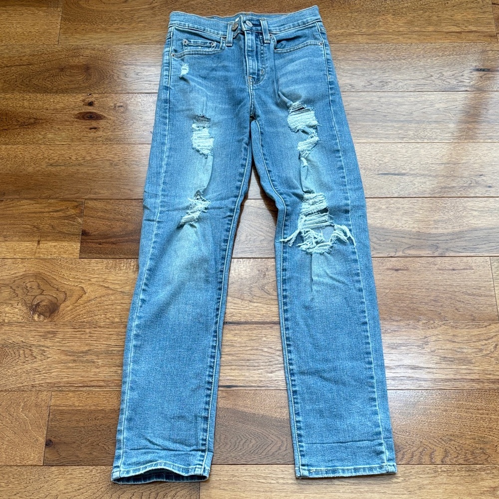 Levi's High Rise Blue Denim Straight Leg Jeans
